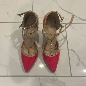 Pink Stiletto Studded Pumps